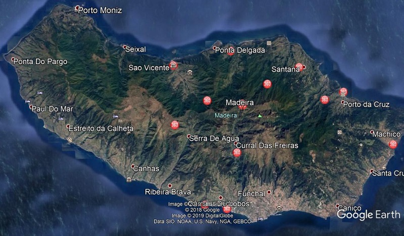 Madeira Map GoogleEarth 